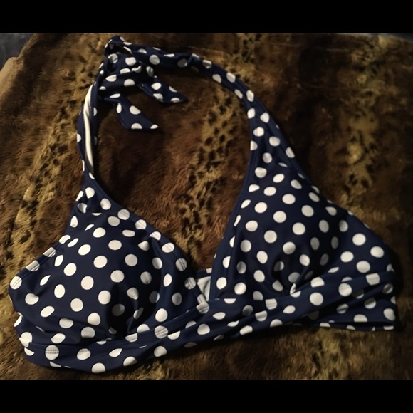 Bathing Suit TOP Size 4X Royal Blue w/Polka Dots NEW Pool Beach Swimsuit! - Picture 2 of 5